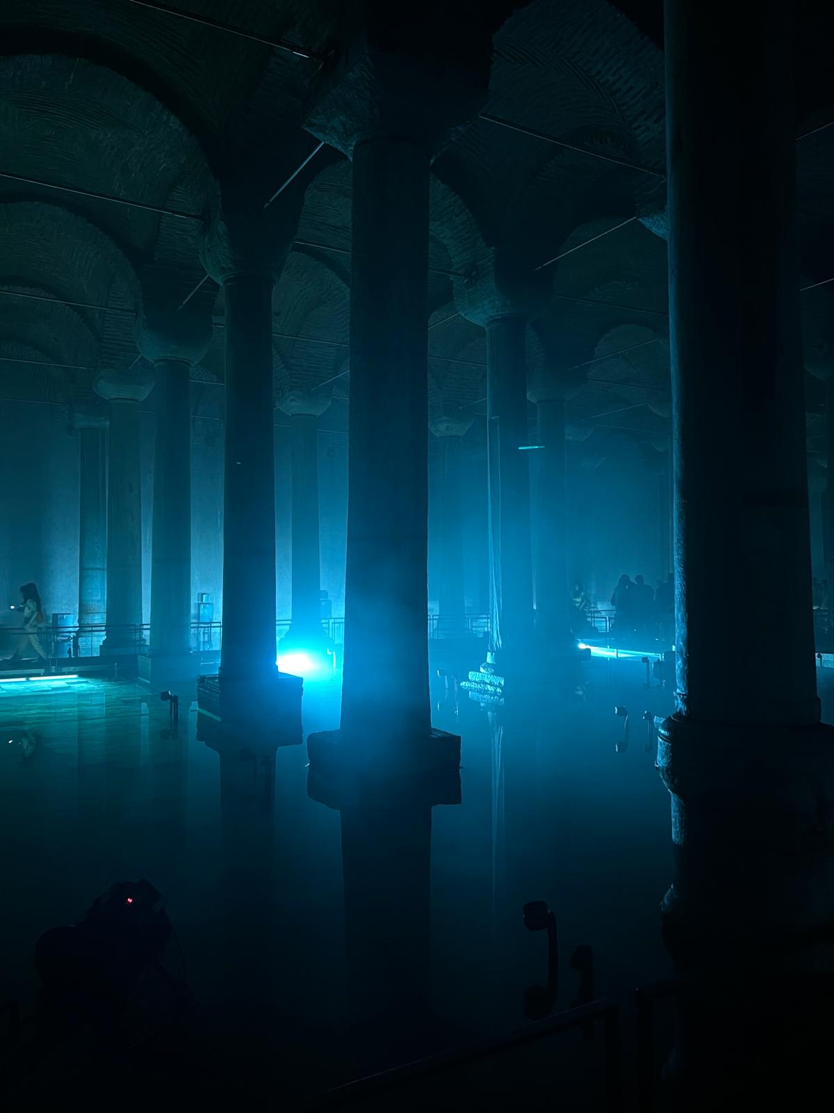 Basilica Cistern blue illumination